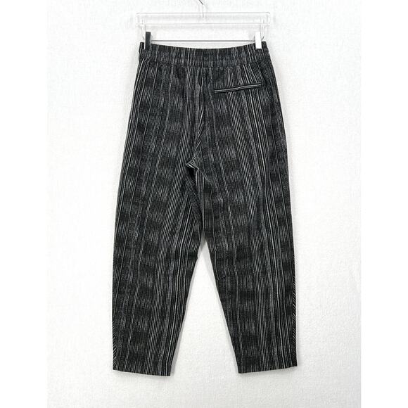 ATHLETA Arrival Pants Womens 4 Black Amara Stripe Drawstring High Rise Cropped - Picture 4 of 16